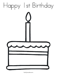 It is the symbol of love and the birthday itself. Online Coloring Pages Coloring Page Happy First Birthday Cakes Download Print Coloring Page
