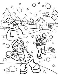 Winter coloring pages can help you enjoy the winter more. Funny Snownall Fights During Heavy Snow On Winter Coloring Page Download Print Online Coloring Pages For Free Color Nimbus