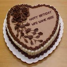 Happy Birthday Chocolate Cake Images With Name Editor Best Wife Name Print Happy Birthday Chocolate Cake Photo On Sand Dp With Images Happy Birthday Cakes Birthday Cake For Wife Birthday Wishes For Wife