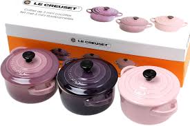Le creuset mini casserole set of 4. Le Creuset 3 Mini Cocottes 10 Cm Lila Mauve Rosa Gunstiger Shoppen Bei Knivesandtools At