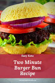 Famously Easy Keto Two Minute Burger Bun 3 Net Carbs Recipe In 2021 Burger Buns Keto Buns For Burgers Keto Buns