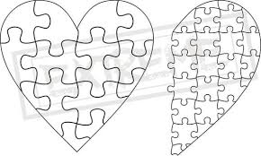 Oberen linken und rechten vorhof. Herz Puzzle Puzzle Vorlage Sammlung Dxf Eps Svg Zip Datei Etsy
