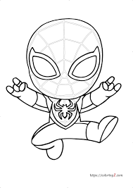 Spiderman swinging into action if your kid can't get enough of spiderman, get him to color these spiderman coloring sheets and help him to know a little more about his super hero by researching on the internet. Cute Miles Morales Spiderman Coloring Pages 2 Free Coloring Sheets 2021 Artofit