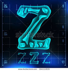 Z Letter Vector Capital Digit Roentgen X Ray Font Light Sign Medical Radiology Neon Scan Effect Alphabet 3d Blu Lettering Band Stickers Lettering Alphabet