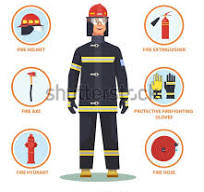 Firefighter Equipment Like Helmet Gloves Fire