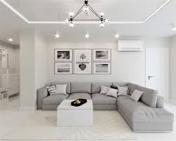 Steer clear of brilliant whites and instead pick those with a subtle green, grey or taupe tone. Modern Living Room Grey And White Home Design Ideas