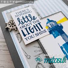 I cut them out using the metallic brushed cardstock, which looks amazing. Masculine Cards With High Tide Stamp Mitosu Crafts