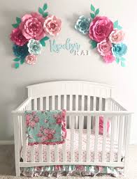 Baby Girl Nursery Giant Paper Flowers Floral Nursery Decor Etsy Baby Girl Room Floral Nursery Paper Flowers