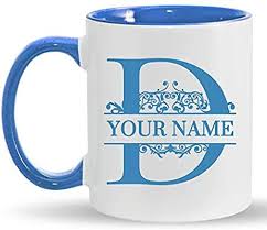 Amazon Com D Custom Monogram Coffee Mugs Add Your Name Personalized Ceramic Cups 11oz Kitchen Dining In 2020 Monogram Coffee Mug Mugs Ceramic Cups
