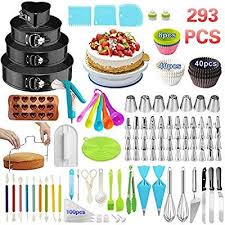 Amazon Com Cake Decorating Supplies 293 Pcs Cake Decorating Kit 4 Packs Springform Cake Pan Cake Decorating Kits Cake Decorating Supplies Cake Decorating Set