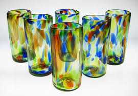 Orion mexican glassware confetti rim all purpose 12 oz. Drinking Glasses Confetti Swirl 22oz Set Of 6