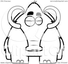 See actions taken by the. Cartoon Clipart Of A Black And White Woolly Mammoth Vector Outlined Coloring Page By Cory Thoman 1157147