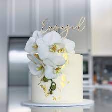Engaged Gold Orchid Engaged Enagement Buttercreamcake Chocmud Melbournecake Cakeso Orchid Wedding Cake Engagement Cake Decorations Engagement Party Cake