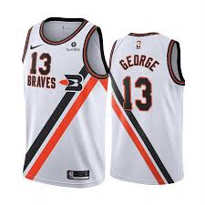 La Clippers Paul George White 2019 20 Classic Edition Buffalo Braves Jersey In 2020 Braves Jersey Braves La Clippers