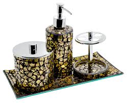 Shop bathroom accessories in patterns like ethnic motifs, floral. Home Essence Mosaic 4 Piece Bathroom Accessory Set Reviews Wayfair Co Uk