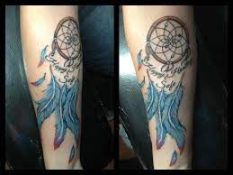 Dream Catcher Tattoo Blue Feathers Tattoos Feather Dream Catcher Dream Catcher Tattoo
