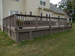 lovely low maintenance deck with pool spa deck skirting deck underpinning ideas decks and porches