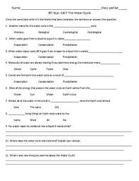 Bill Nye The Water Cycle S3e7 Video Sheet And Supplemental Resou Science Lessons Middle School Middle School Science Resources Middle School Science Classroom