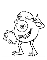 Print color and enjoy these monsters inc coloring pages. Mike And His Working Helmet In Monsters Inc Coloring Page Kids Play Color