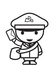 Coloring Page Postman Img 18318 Coloring Pages People Coloring Pages Kids Doodles