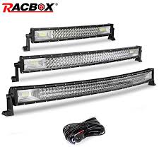 Tri Row 5 12 18 20 22 32 42 Inch Curved Led Light Bar Offroad Led Bar Flood Spot Combo Beam 12v 24v For Atv Led Work Light Bar Light Bar Work Light Aliexpress