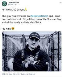 Law enforcement sources tell us nashville pd got a call to. Nick Mcglashan Tot Deadliest Catch Star Stirbt Unerwartet Im Alter Von 33 Jahren Nach Welt