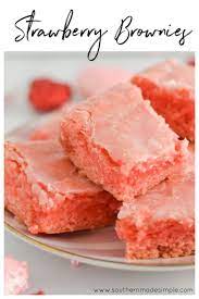 Strawberry Brownies Southern Made Simple Recipe In 2021 Strawberry Brownies Desserts Dessert Recipes