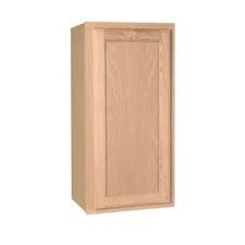 Project Source 15 In W X 30 In H X 12 In D Unfinished Brown Tan Oak Door Wall Cabinet W1530 Stock Kitchen Cabinets Kitchen Wall Cabinets Prefab Cabinets
