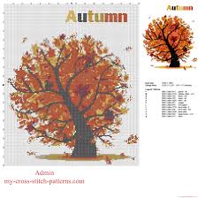 Free summer and autumn cross stitch patterns hi everyone, i was in the mood for making some tiny quick stitch patterns for all of my blogging friends and here they are, i do hope you like them. Autumn Tree With Falling Leaves Free Cross Stitch Pattern Download Free Cross Stitch Patterns Simple Unique Alphabets Baby Cross Stitch Tree Cross Stitch Flowers Cross Stitch Patterns