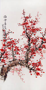 This tree is across the street from my work along with a row of similar trees. Original Painting Chinese Art Lovely Cherry Blossom Tree By Art68 80 00 Chinese Art Cherry Blossom Painting Blossom Painting