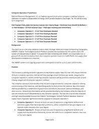 Some of the contents are now online, and they show just how. Computer Operators 7 Positions National Resource Management