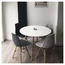 Dsw Style Round Dining Table White 110cm Scandinavian Dining Table Dining Table Black Round Dining Table