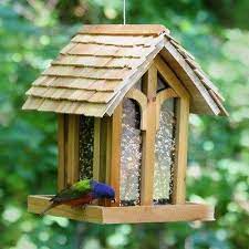 Wild Bird Feeder Seed Squirrel Proof Birdscapes Hanging Tree House Garden Wood Bird Feeder Wooden Bird Feeders Bird Feeders