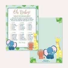 Many of these baby shower games are supplied with free printable game sheets for your convenience. Printable Safari Baby Shower What S In Your Purse Game Template Hadley Designs