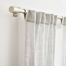 Simple and streamlined, the oversized metal rod includes mounting hardware, so it's simple to hang your west elm curtains. Oversized Adjustable Metal Curtain Rod Brushed Nickel