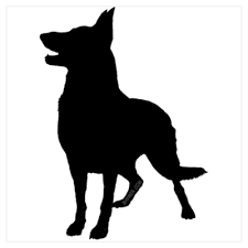 Black And White German Shepherd Painting German Shepherd Silhouette By Bhymer Cafepress German Shepherd Tattoo Dog Silhouette German Shepherd Art