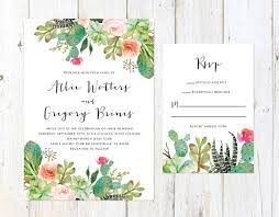 Succulent Wedding Invitation Cactus And Succulent Invitation Etsy Succulent Wedding Invitations Cactus Wedding Invitations Palm Springs Invitations