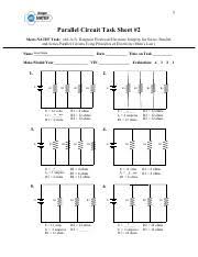 Tell whether each picture shows a series circuit or parallel circuit. Chapter 3 Natef Parallel Circuit Task Sheet 2 Pdf 7 Parallel Circuit Task Sheet 2 Meets Natef Task A6 A 5 Diagnose Electrical Electronic Integrity Course Hero