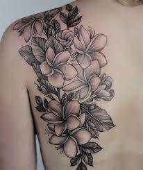 Black And White Floral Tattoo Hawaiian Flower Tattoos Black And White Hawaiiantattoos Frangipani Tattoo Hawaiian Flower Tattoos Tattoos For Women Flowers