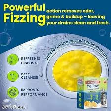 LemonBlast Yellow Bubble Tablets for Deep Drain Cleaning & Odor Removal | Multi-Use Foaming Cleaner