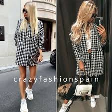 Black And White Coat Great For Zara Woman New Aw19 Oversized Black White Plaid Check Tweed Jacket Ref 4886 250 Women S Ja Tweed Jacket Outfit Plaid Blazer Outfit Long Tweed Jacket
