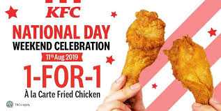 Kfc Singapore Celebrates National Day With 1 For 1 Promotion 11 Aug 2019 Kfc National Day Kfc Restaurant