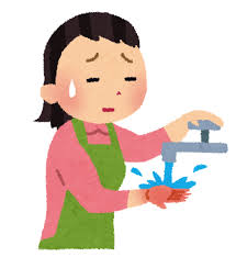 火傷を冷やしている女性のイラスト | かわいいフリー素材集 いらすとや