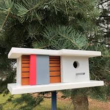 And if you want one for your garden, you can now buy a modern birdhouse. Essential Marketing Modernist Birdhouses