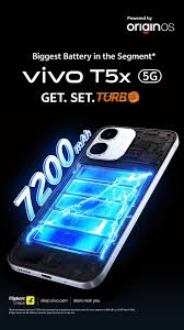 Power that refuses to slow down. 🔋, The vivo T5x with a massive 7200mAh  battery keeps you going longer, stronger, unstoppable., The all-new vivo  T5x launching on 17th March, 12 PM., Know More. Link in ...