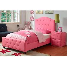 Diva Upholstered Twin Bed Pink Walmart Com Girls Bedroom Furniture Pink Headboard Pink Bedding