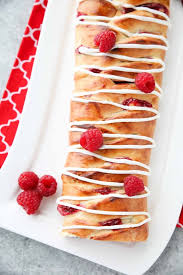 The dough is braided from the center to one end, and then from the center again to the other end. Raspberry Breakfast Braid Dessert Now Dinner Later