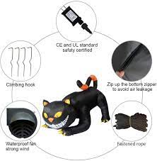 Goosh Halloween Outdoor Decorations Inflatables Cat Blow Up Animated Witch S Cat 6ft Long 6 Foo Outdoor Halloween Animated Witch Halloween Outdoor Decorations