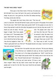 English Esl The Boy Who Cried Wolf Worksheets Most Downloaded 3 Results