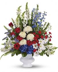 Quality and tasteful graveside floral arrangements to place at the cemetery. Patriotic Flowers For Memorial Day Remembrance Central Square Florist